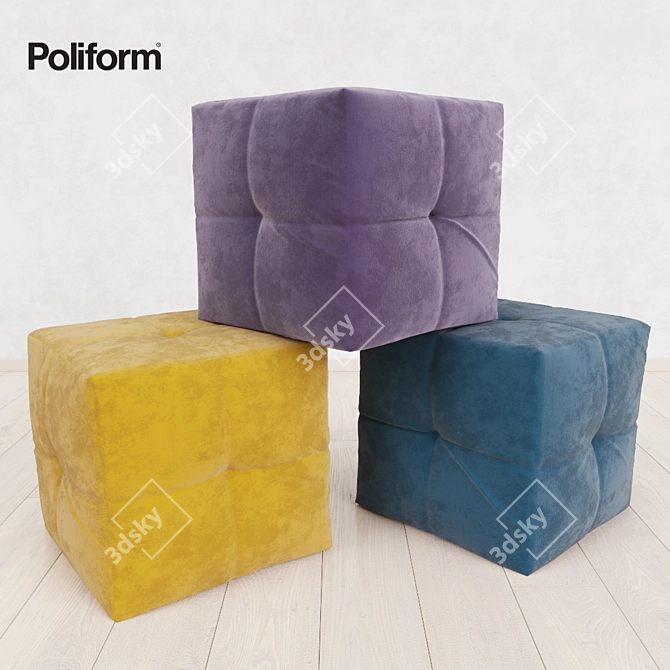 Modern Chic Pouf Ottoman 3D model image 1