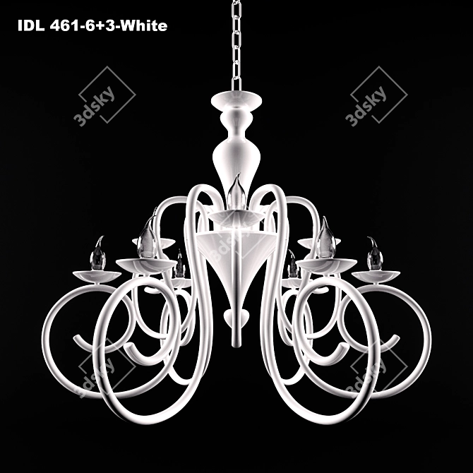 Elegant IDL DECO 461-6+3 Chandelier 3D model image 1