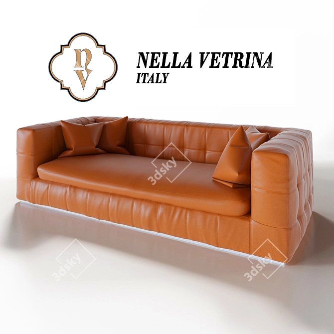 Quad Foxy Leather Sofa 3D model image 1