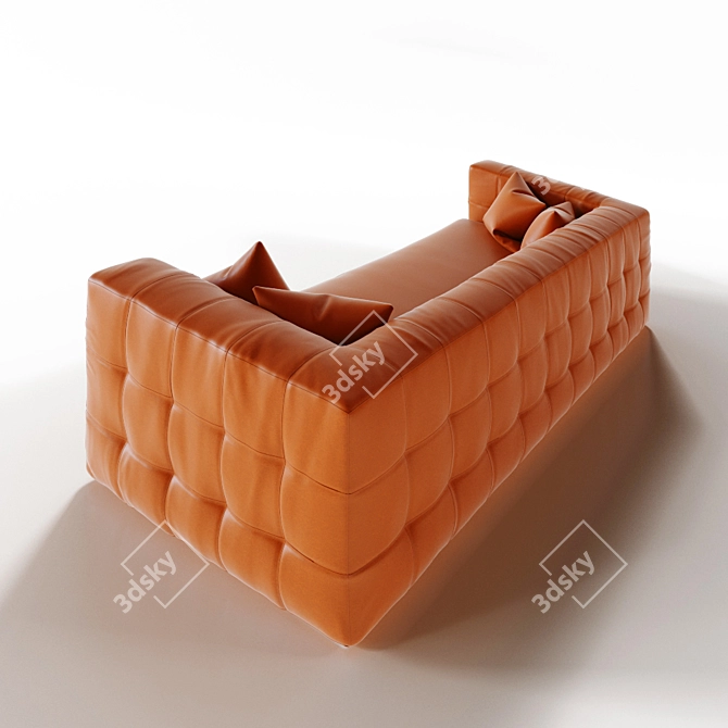 Quad Foxy Leather Sofa 3D model image 2