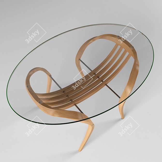 Sleek Glass Table: Transparent & Modern 3D model image 2