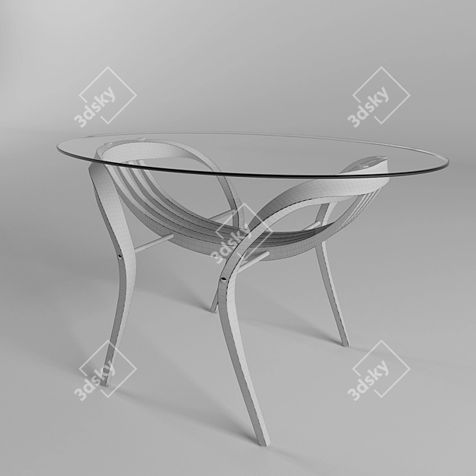 Sleek Glass Table: Transparent & Modern 3D model image 3