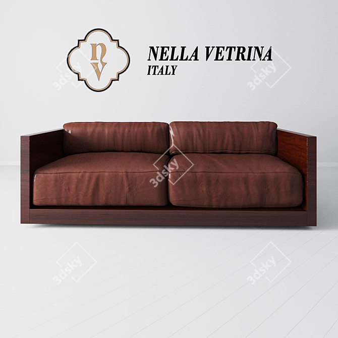 Modern Italian Leather Sofa - Edoard 3D model image 1