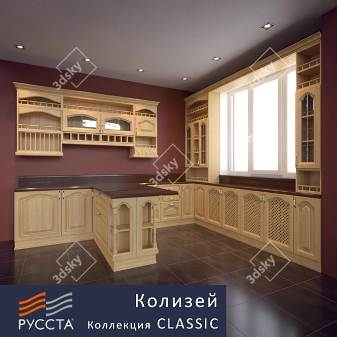 Colosseum Russta Classic: Timeless Elegance for Your Kitchen 3D model image 1