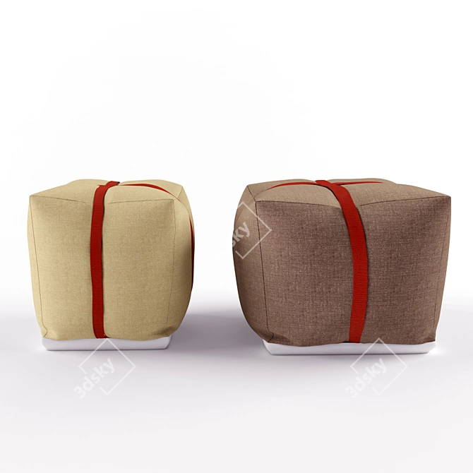 Sake Pouf: Soft Cushion on Sturdy Base 3D model image 1