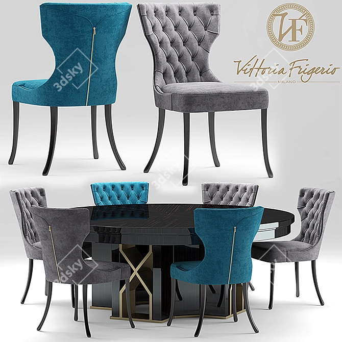 Elegant Capitonne Chair 3D model image 1