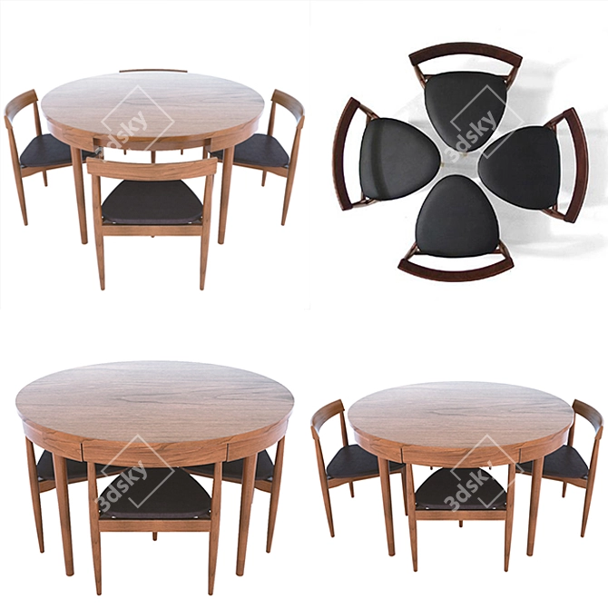 Hans Compact Dining: Clever & Space-Saving 3D model image 1