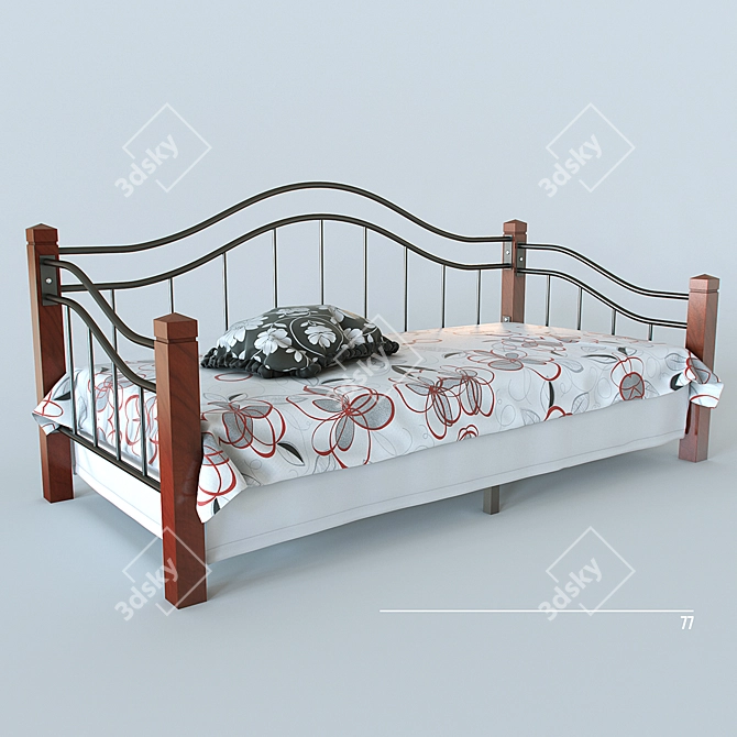 Garda 8R Single Bed - Sleek and Stylish 3D model image 1