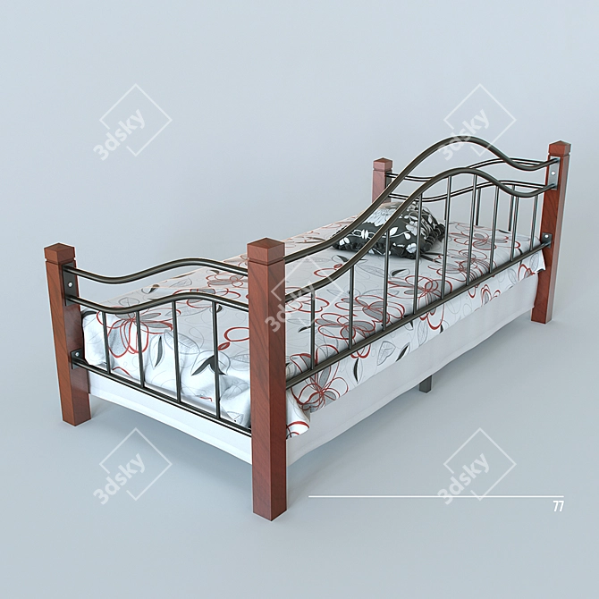 Garda 8R Single Bed - Sleek and Stylish 3D model image 2