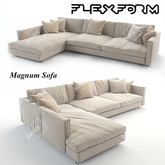 Luxe Comfort: Flexform Magnum Sofa 3D model image 1