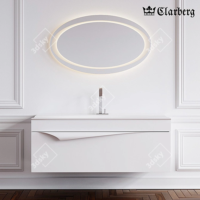 Clarberg 120cm Papyrus Bathroom Vanity 3D model image 1