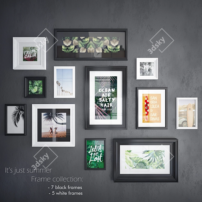 Tropical Frame Collection - 12 Gorgeous Frames for Summer Photos 3D model image 1