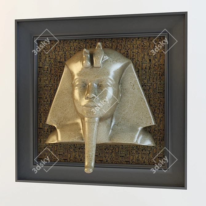 Eternal Pharaoh Stone Bust 3D model image 1
