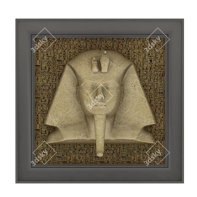 Eternal Pharaoh Stone Bust 3D model image 2