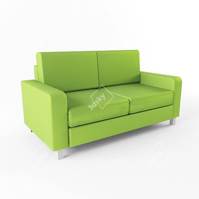 Eco-Friendly Emerald Sofa 3D model image 1