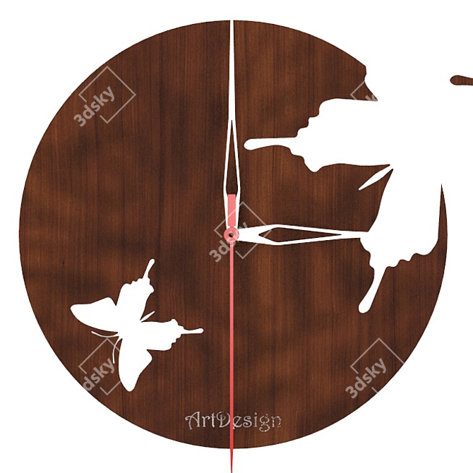 Butterfly-inspired Wall Clock 3D model image 2