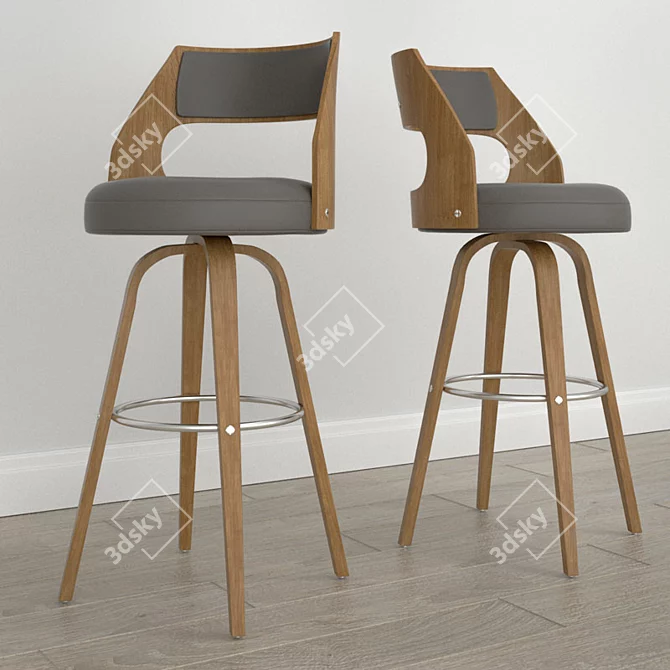 Cecina Bar Stool: Sleek and Stylish 3D model image 1