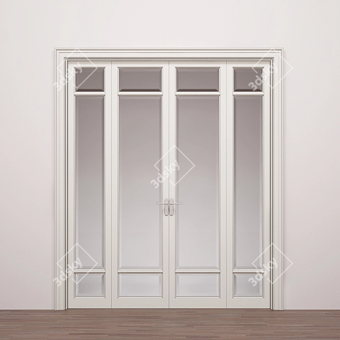 Elegant Glass Doors 3D model image 1