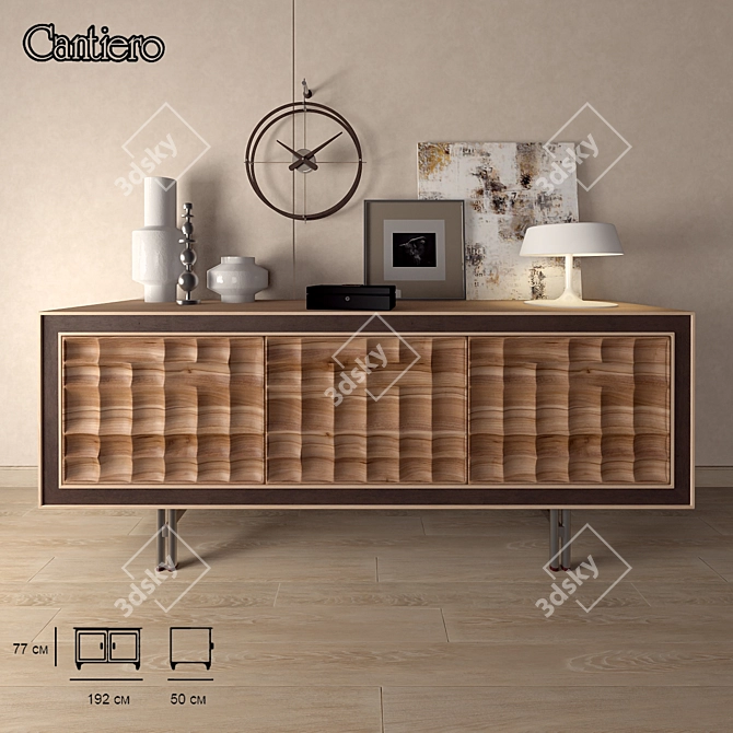 Cantiero_A_113 Walnut Dresser 3D model image 1