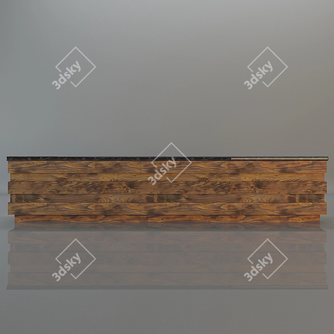 Rustic Pallet Serving Counter 3D model image 1