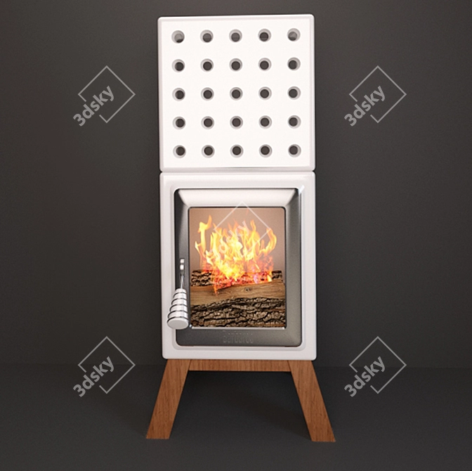 Elegant Barbaros Fire Pit: Warmth and Style 3D model image 1
