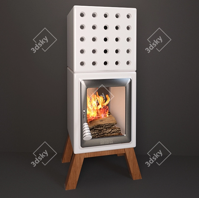 Elegant Barbaros Fire Pit: Warmth and Style 3D model image 2