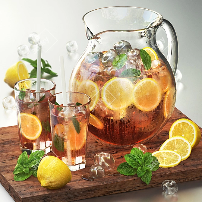 Refreshing Lemon Iced Tea 3D model image 1