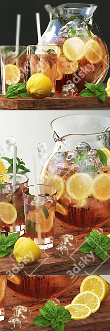 Refreshing Lemon Iced Tea 3D model image 2