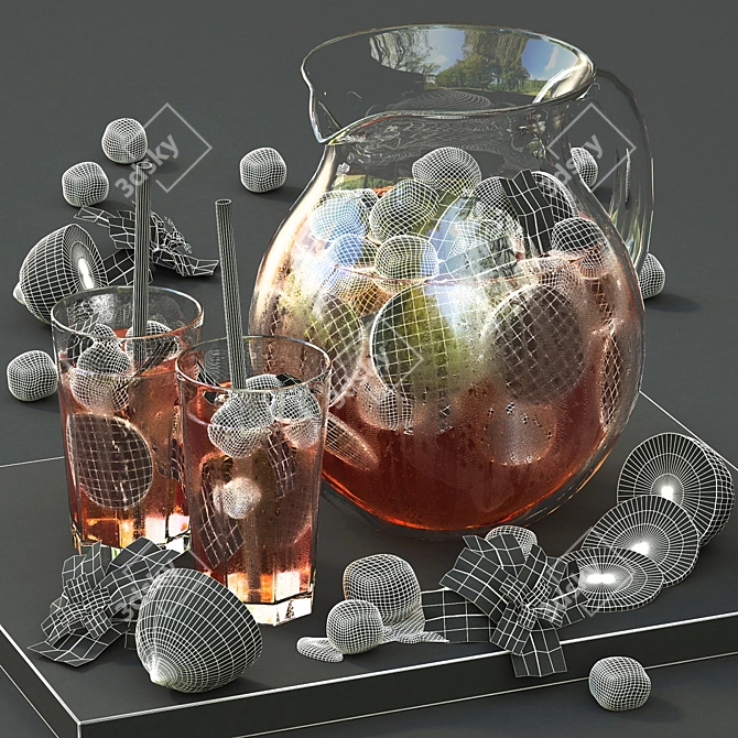 Refreshing Lemon Iced Tea 3D model image 3