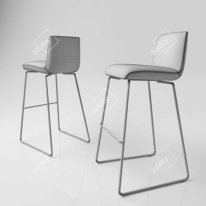 ROLF BENZ SINUS - Sleek Barstool 3D model image 2