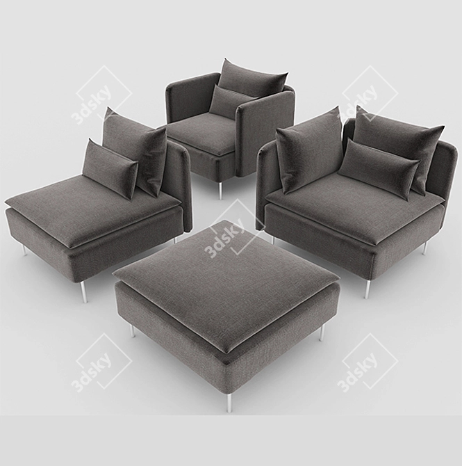 Elegant Comfort: Ikea ArmChair Sofa 3D model image 1