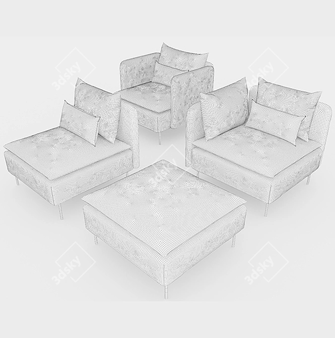 Elegant Comfort: Ikea ArmChair Sofa 3D model image 2