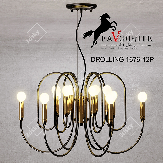 Drolling Pendant Light: Elegant and Versatile 3D model image 1