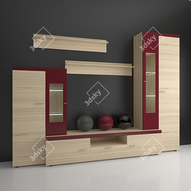 Contemporary Fusion Living Room 3D model image 1