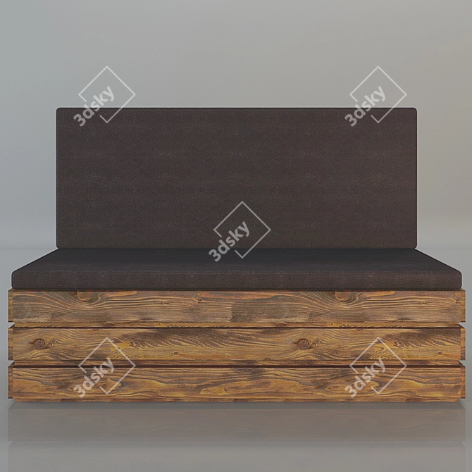 Rustic Pallet Sofa 3D model image 2