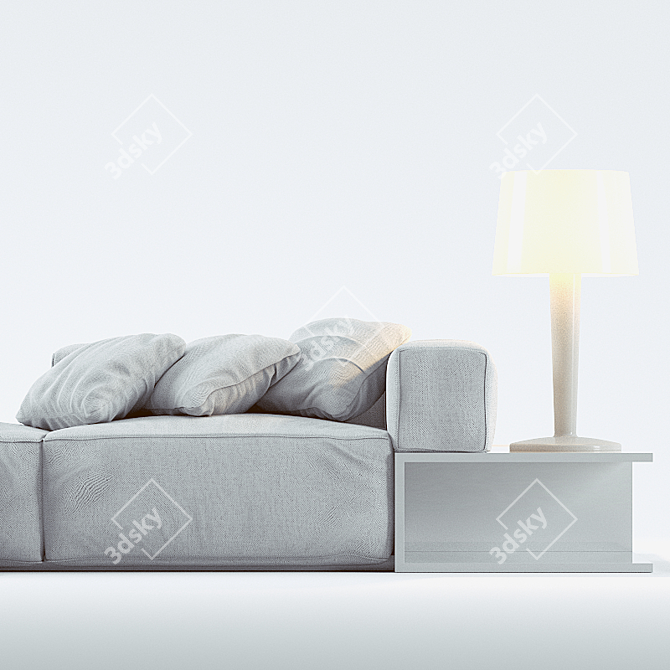 Modern Asymmetric Sofa: Pianca Insieme 3D model image 2