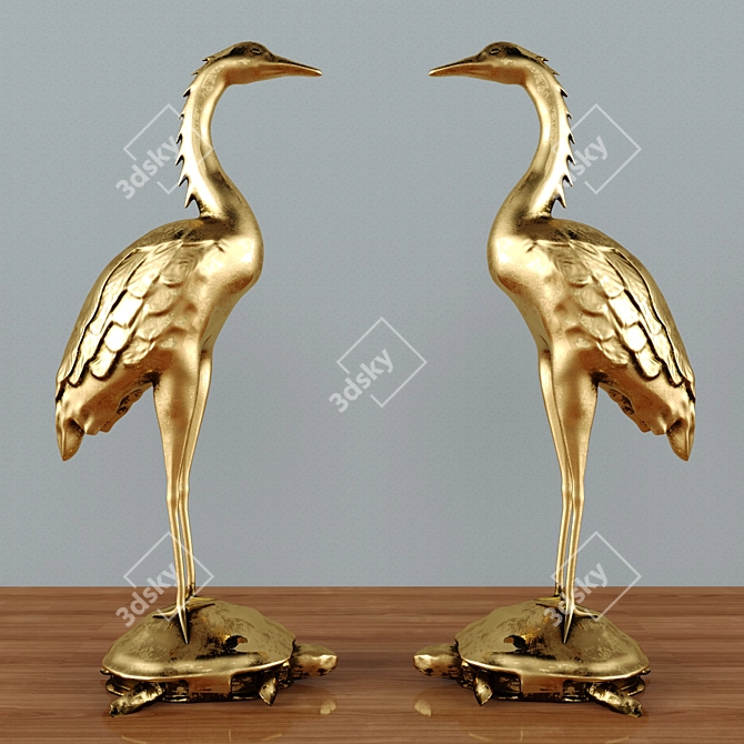 Title: Temple Crane Statue 3D model image 1