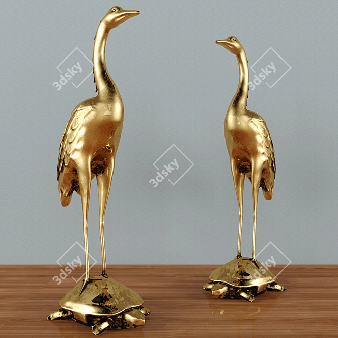 Title: Temple Crane Statue 3D model image 2