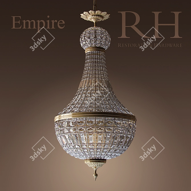 Empire Crystal Chandelier: Elegant Restoration Hardware Design 3D model image 1