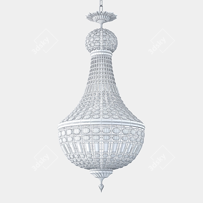 Empire Crystal Chandelier: Elegant Restoration Hardware Design 3D model image 2