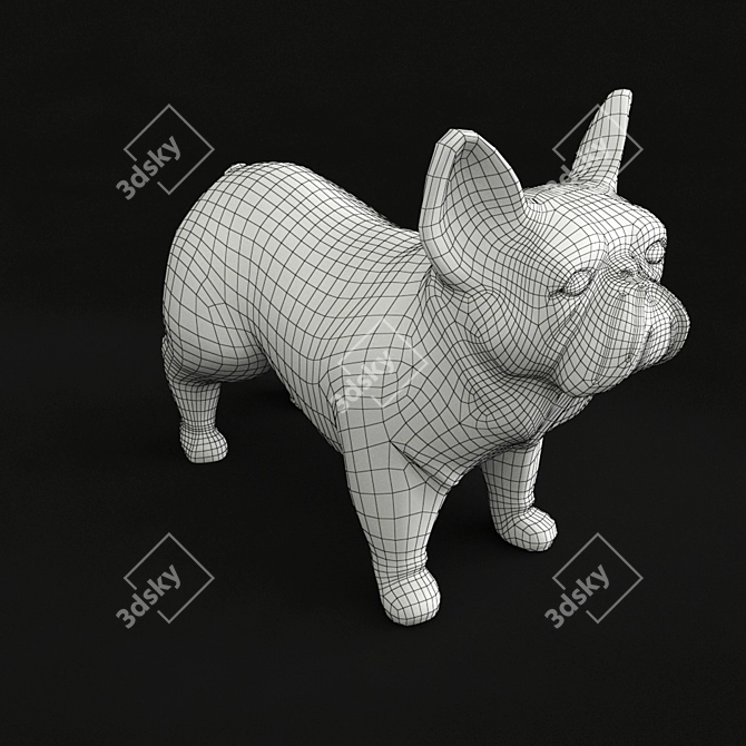 Delft Ceramic Bulldog: Stylish Table Decor 3D model image 3