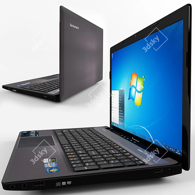 Lenovo IdeaPad Z580: High-Performance Laptop 3D model image 2
