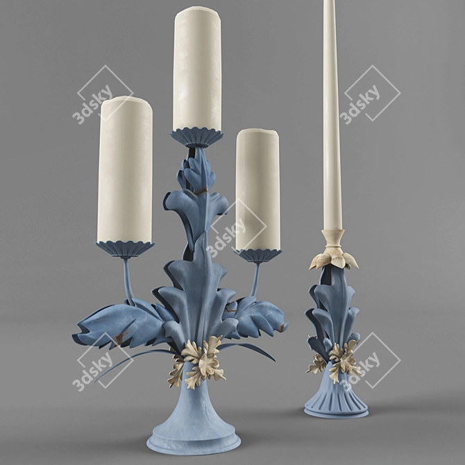 Title: Vintage Chandelier Set 3D model image 1