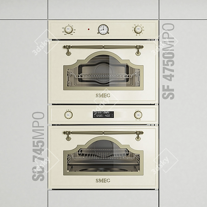 Smeg Cortina Microwave Set 3D model image 1