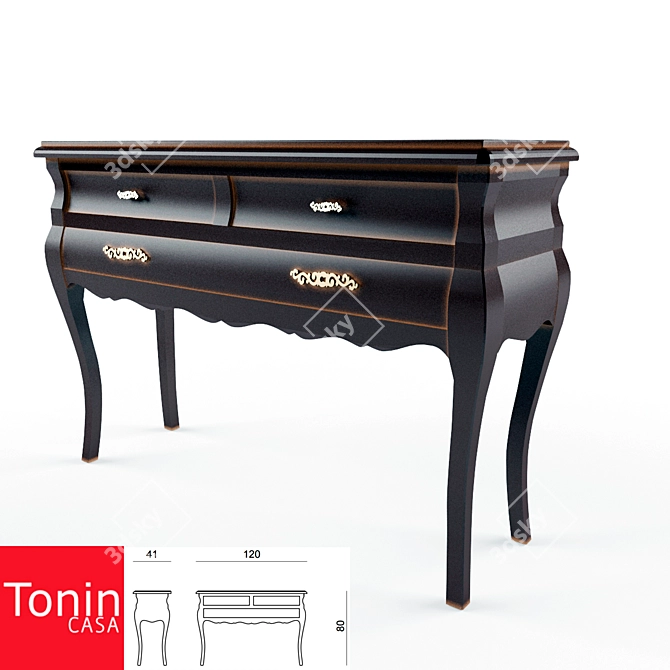 Elegant Venere Console by Tonin 3D model image 1