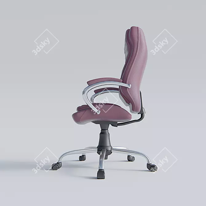 Elegant Leather Office Chair 3D model image 2