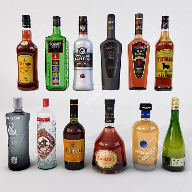 Connoisseur's Collection: Alcoholic Beverages 3D model image 1