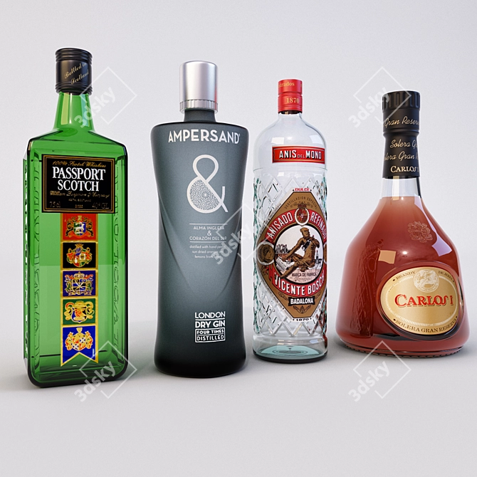 Connoisseur's Collection: Alcoholic Beverages 3D model image 2