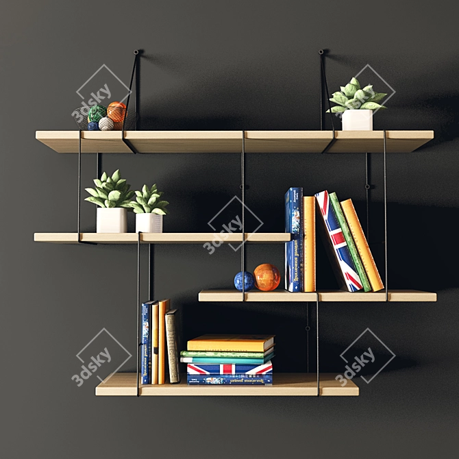 Decorative Shelf Set 3D model image 1