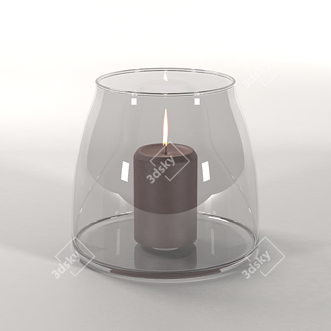 Elegant Metal Candle Holder 3D model image 1